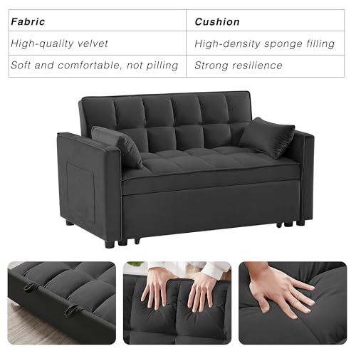 Velvet Convertible Sleeper Sofa Bed E11866
