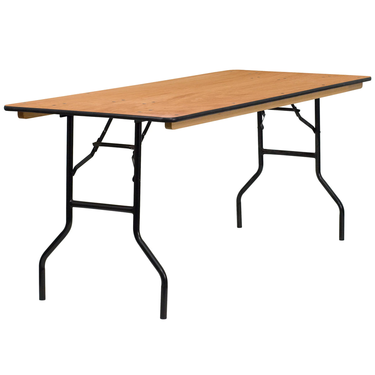 6-Foot Rectangular Wood Folding Banquet Table A6870