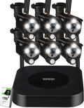 8CH NVR with 1TB HDD and 6PCS 3MP Outdoor Bullet Cameras with PIR Sensor and Floodlight G91069