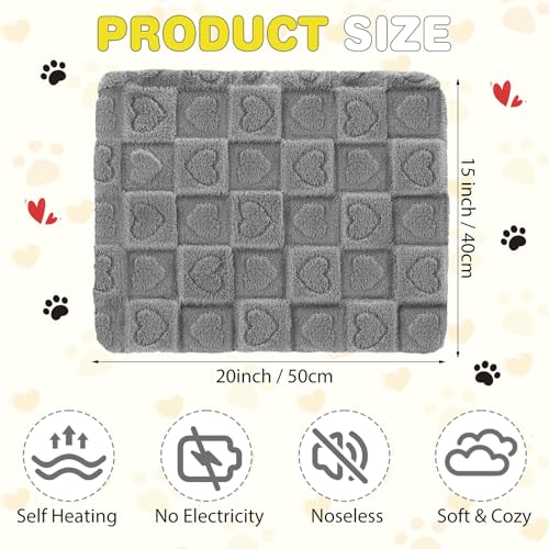 3 Pack Self Warming Cat Bed Mat 15 x 20 Inch Gray E623
