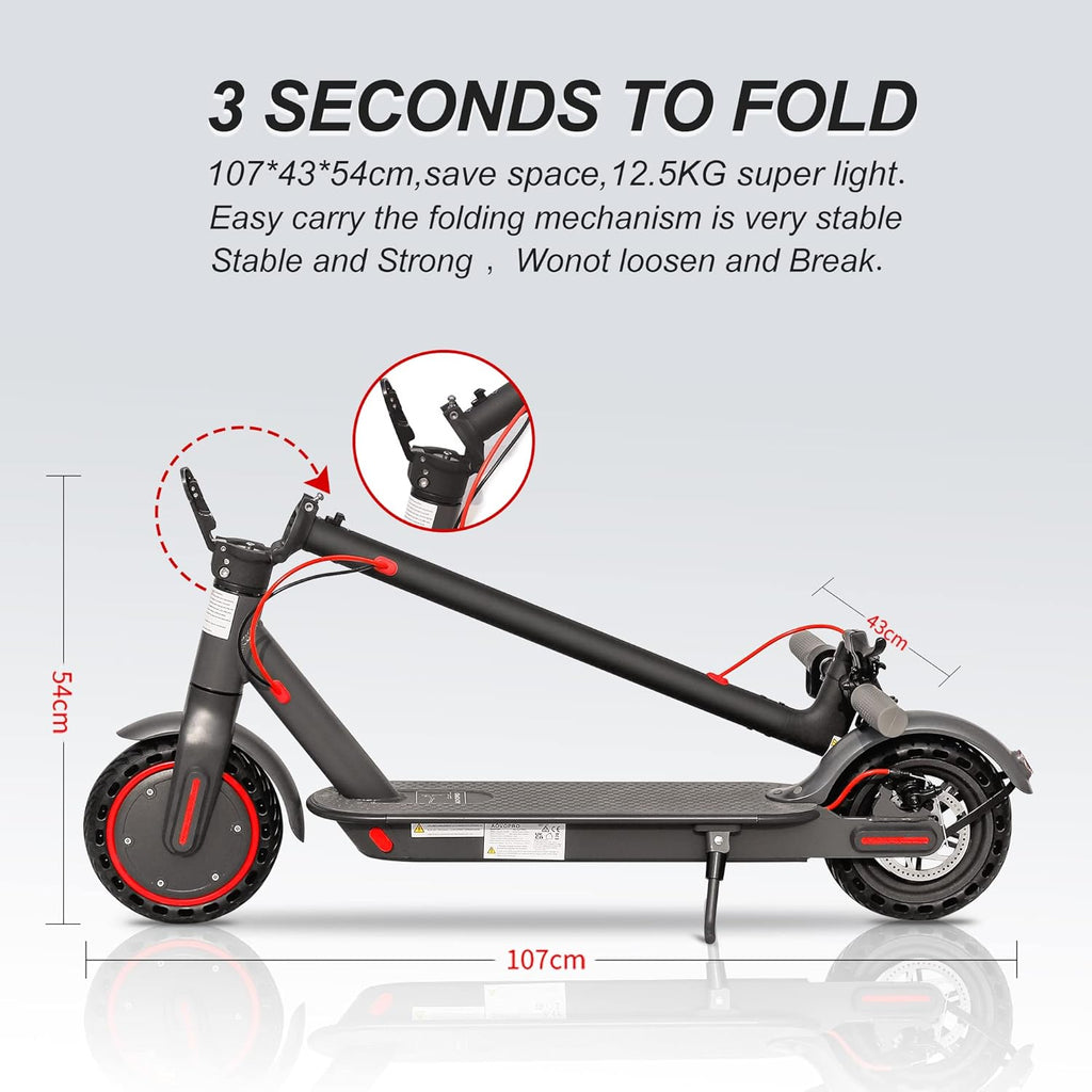 Electric Scooter, 350W Motor, 18 Miles Range, 8.5" Solid Tires C4905