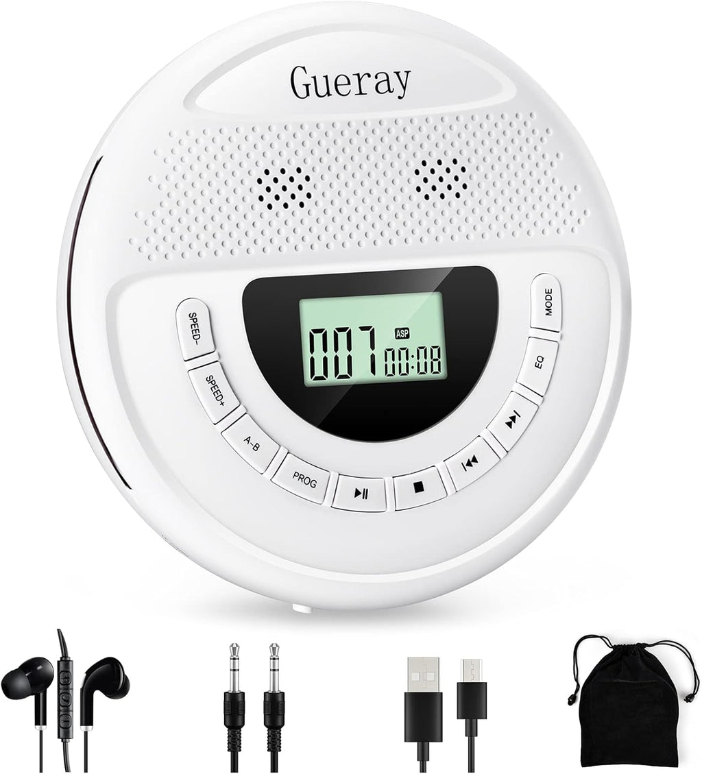 Black Portable CD Player with Dual Stereo Speakers E585