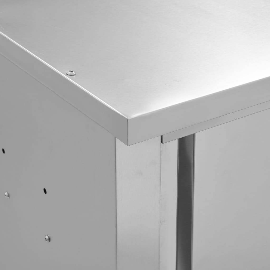 Kitchen Wall Cabinet with Sliding Doors Stainless Steel U246