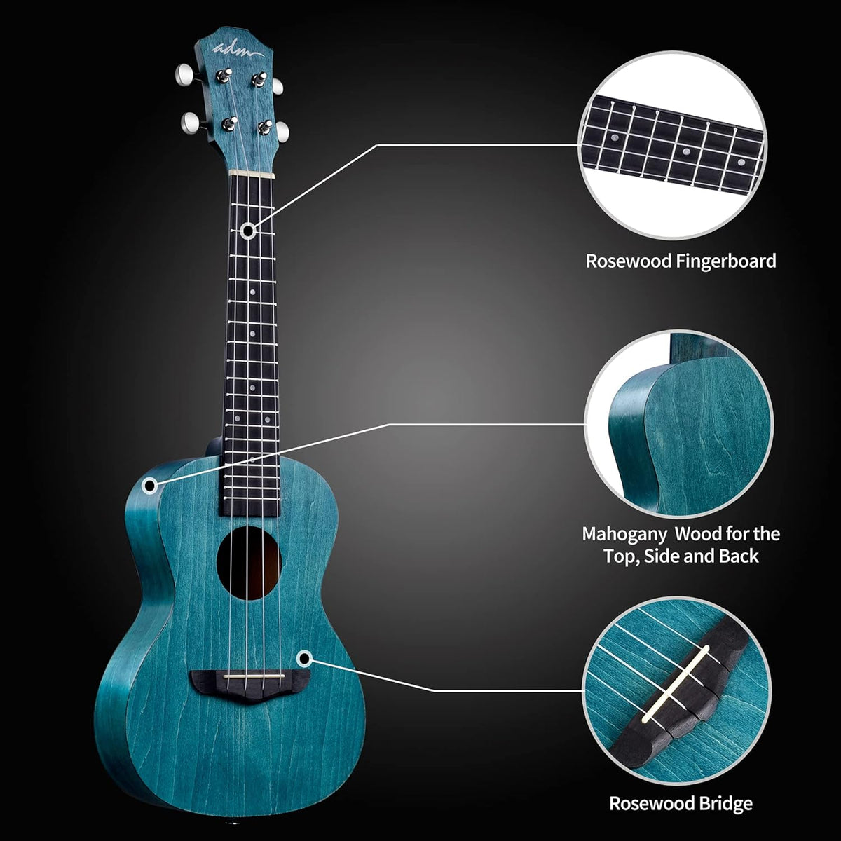 Blue Mahogany Concert Ukulele Q63265