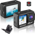 Action Camera 4K 24MP 2.0 Touch LCD Dual Screen Waterproof Sports Video Recorder 2 Batteries Accessories Kit Pack of 2 I3198