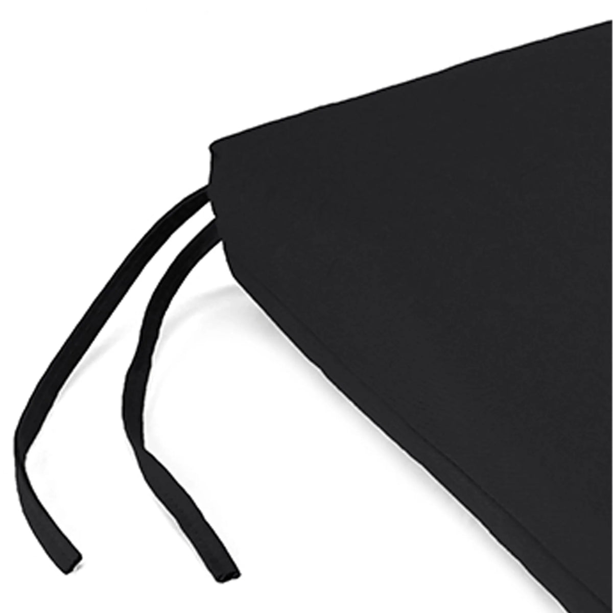 Black Rectangular Outdoor Chair Pad Seat Cushion with Ties, 2 Pack Y2032