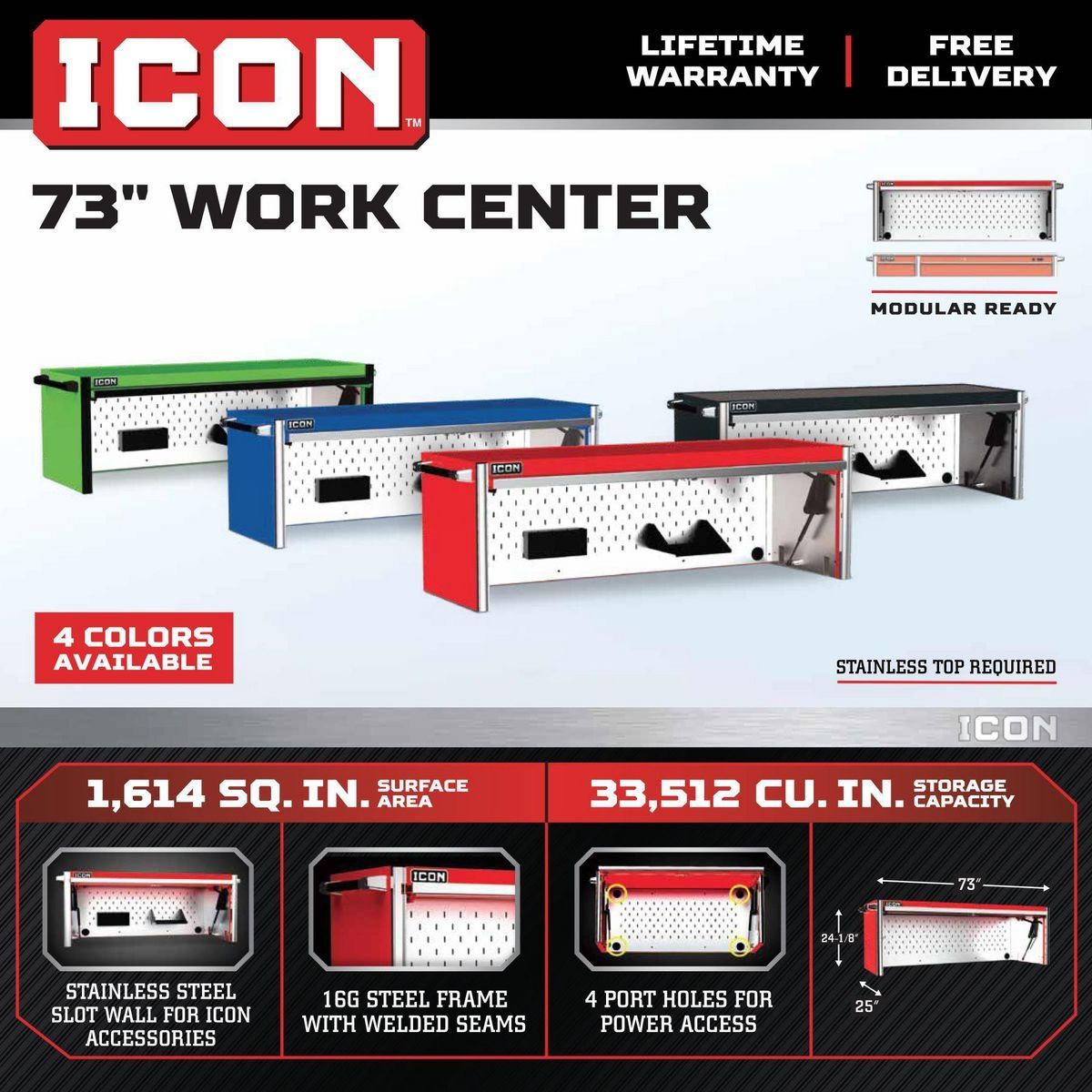 73 in. Work Center Hutch M781840