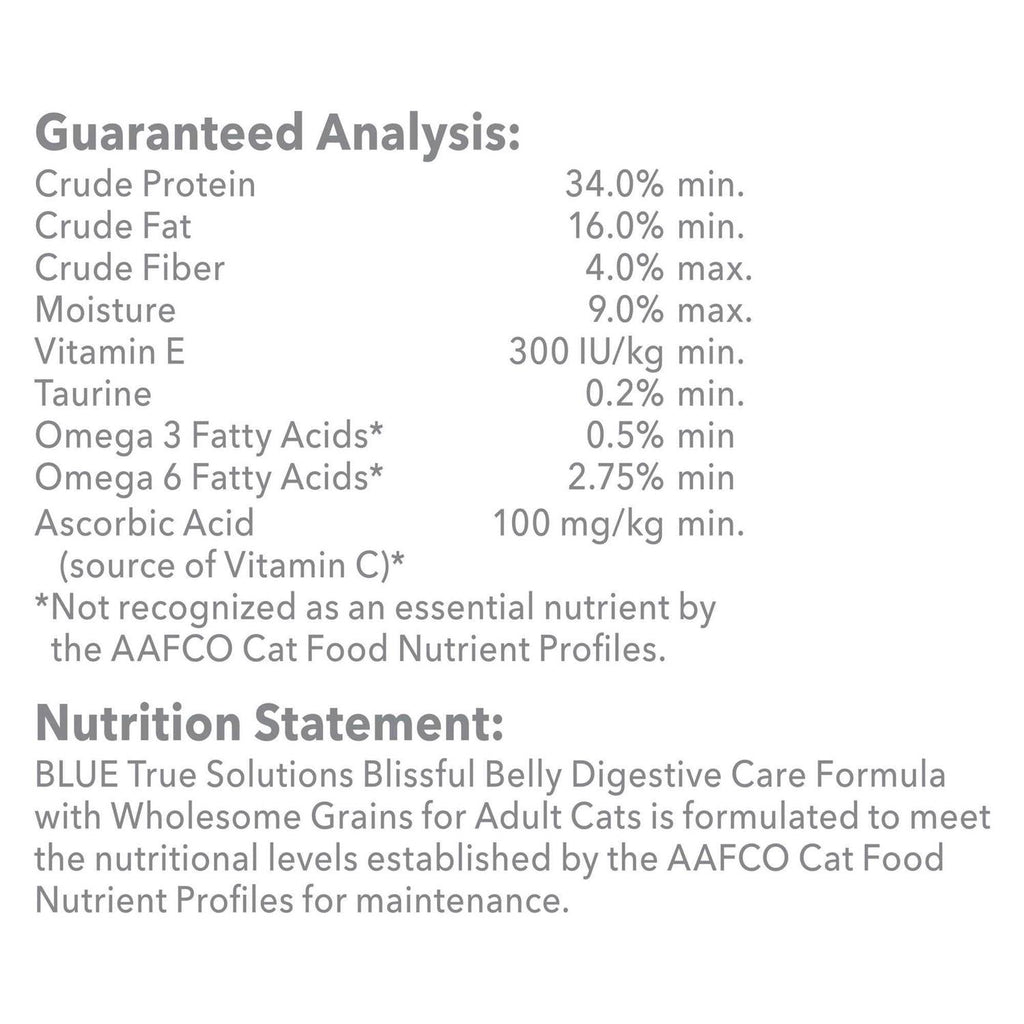 Blue Buffalo True Solutions Blissful Belly Digestive Care Adult Dry Cat Food M777126