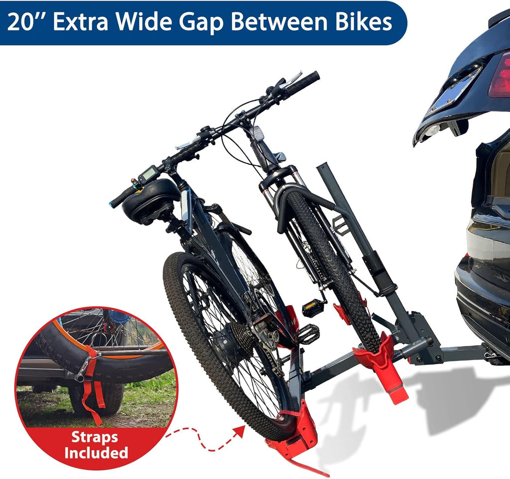 2'' Hitch Bike Rack 2-Bike 132 lbs Capacity with Smart Tilting X417857