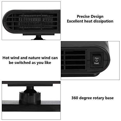 12V Car Portable Electric Window Defroster (Grey) T360