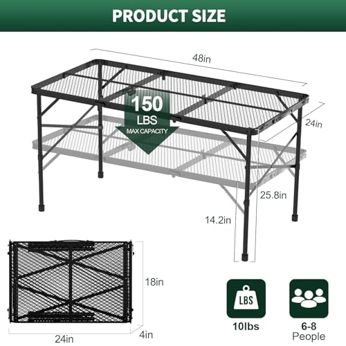 Folding Grill Table with Adjustable Height D261830