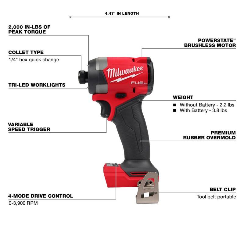 18V Lithium-Ion Brushless Cordless 1/4 in. Hex Impact Driver A866371