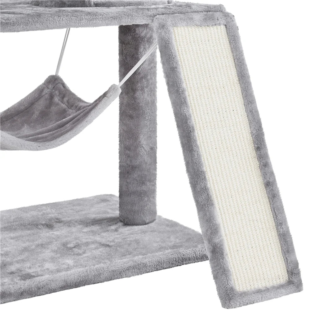 Light Gray Cat Tree Condo with Scratching Post G949
