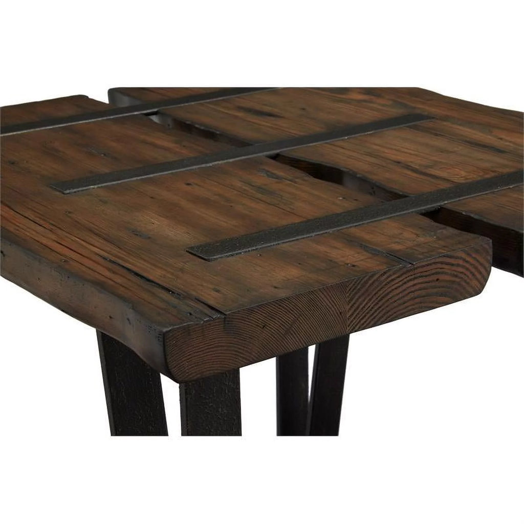 Set of 2 Metal and Wood End Table Q3442