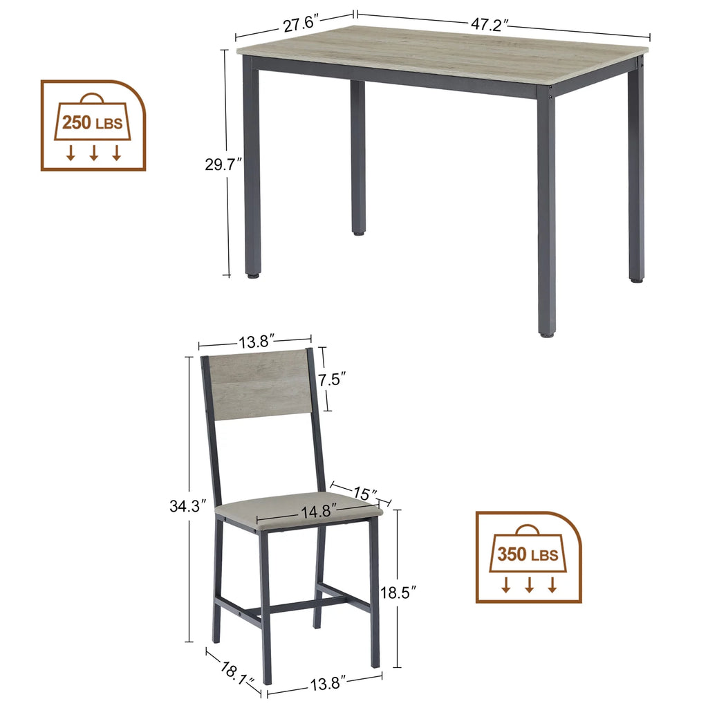 5-Piece Dining Room Table Set with 4 Chairs B175645