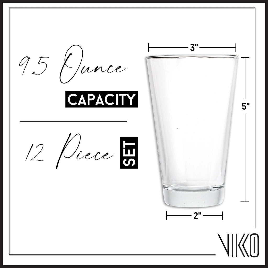 9.5 Ounce Dishwasher Safe Glass Tumblers Set of 12 K46325