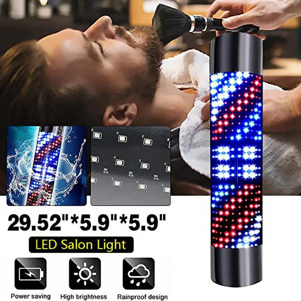 Barber Pole LED Light Red Blue White Stripes Q5612