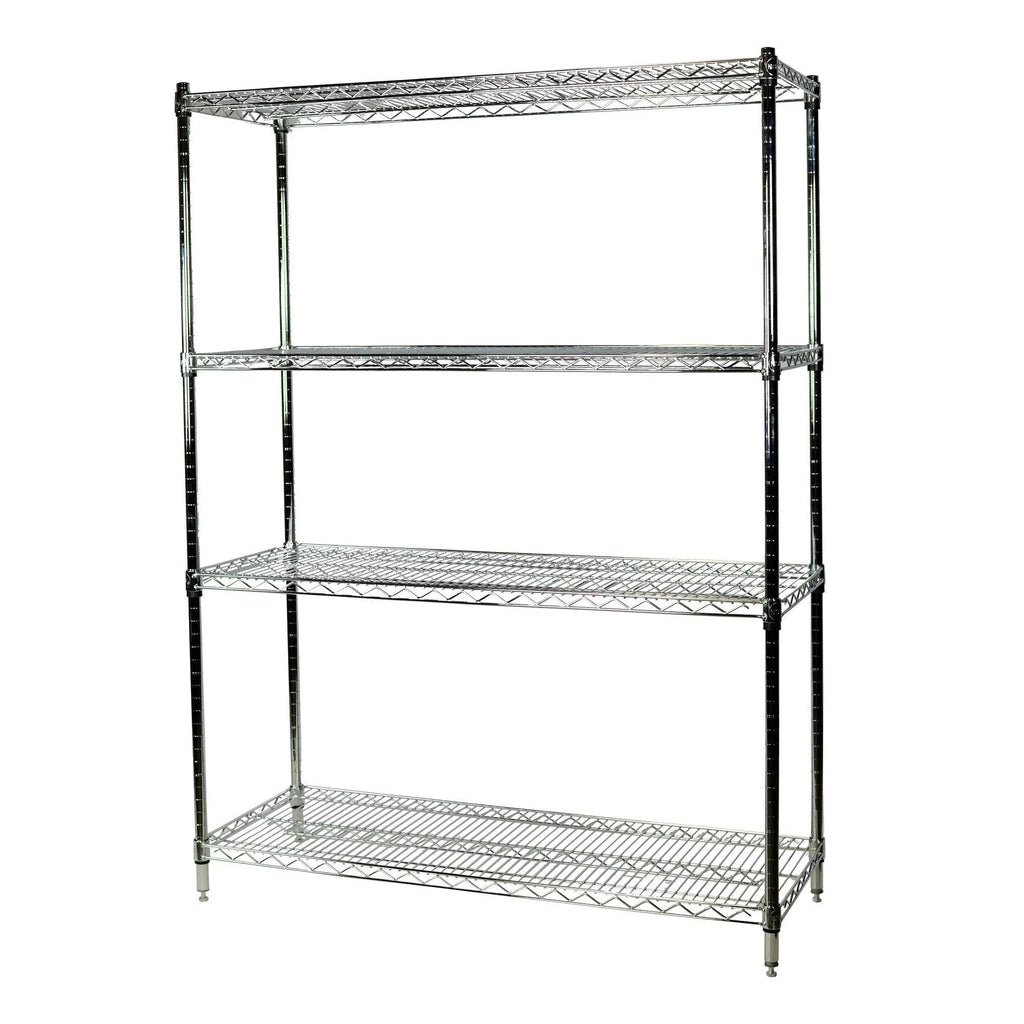 Chrome Wire Shelving Unit, 4 Shelves V375013