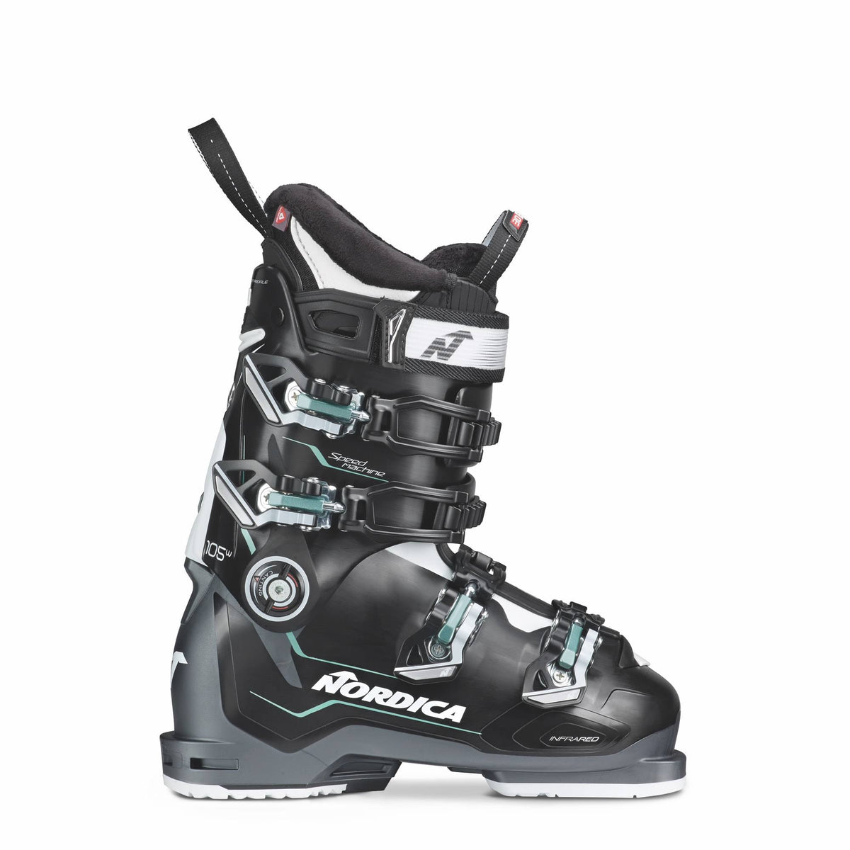Black/White/Green Ski Boots H283