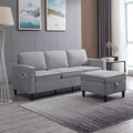 Dark Gray L-Shaped Sectional Sofa with Storage Ottoman G23272