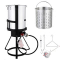 30 QT Aluminum Turkey Deep Fryer Pot with Burner Stand V68322