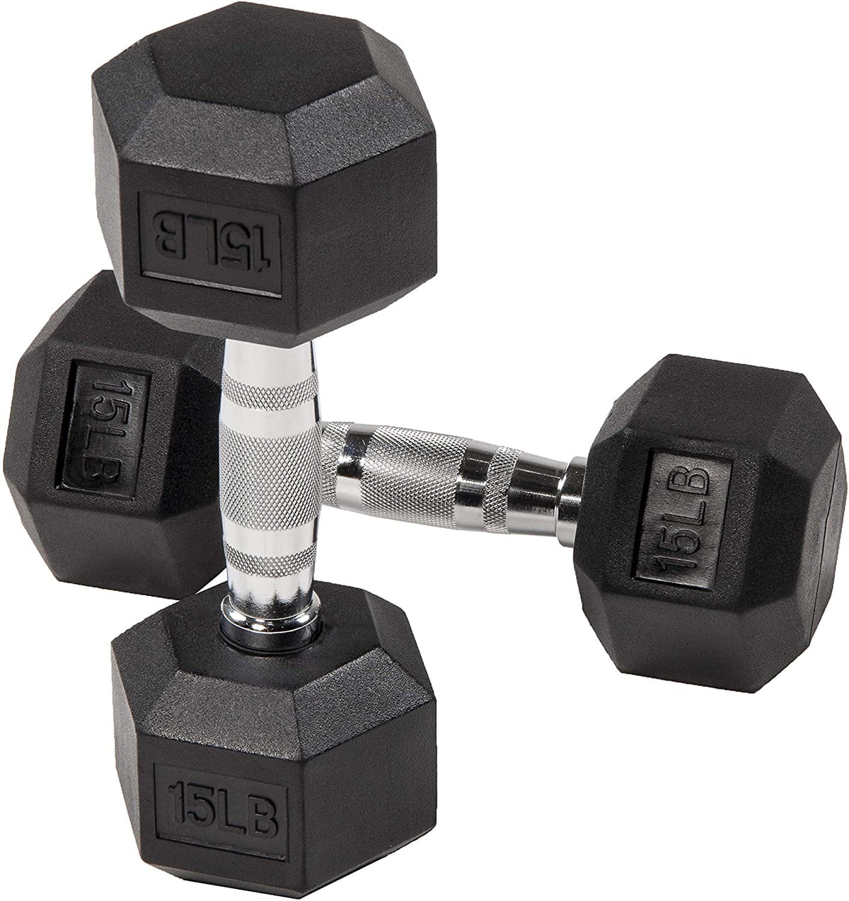 Rubber Encased Hex Dumbbells 20 Lbs. Pair P122