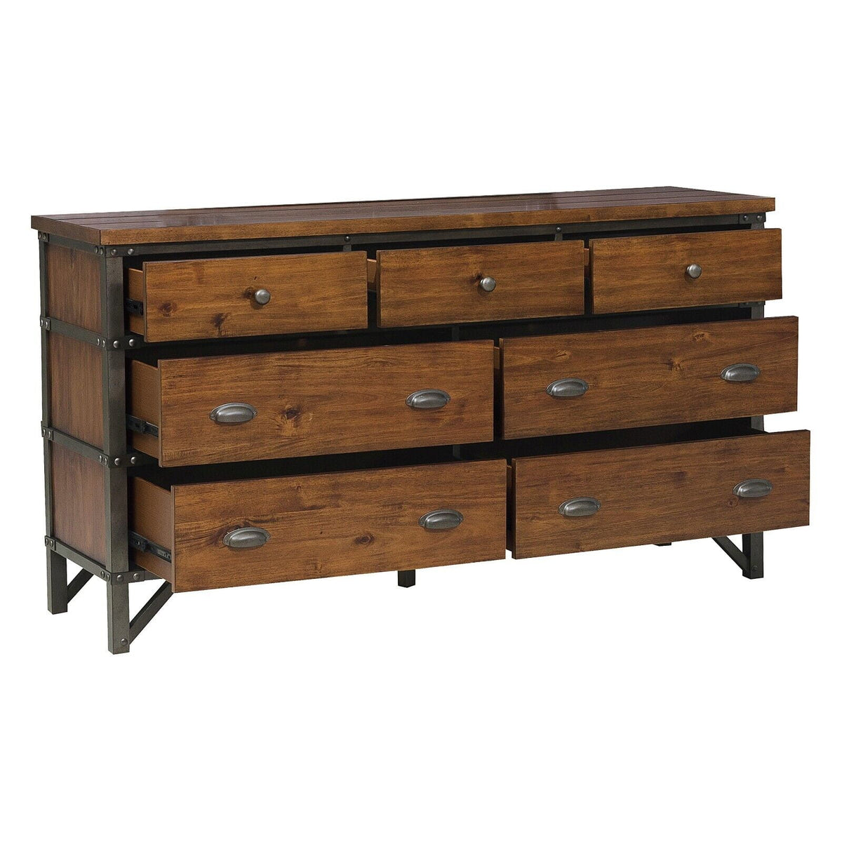 Rustic Brown 4pc King Size Bedroom Set Z634098