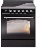 30 Induction Range with Electric Oven in Black with Chrome Trim F11527