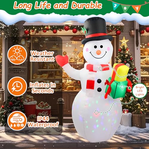 360° Rotating LED Lights 5ft Inflatable Snowman K6132
