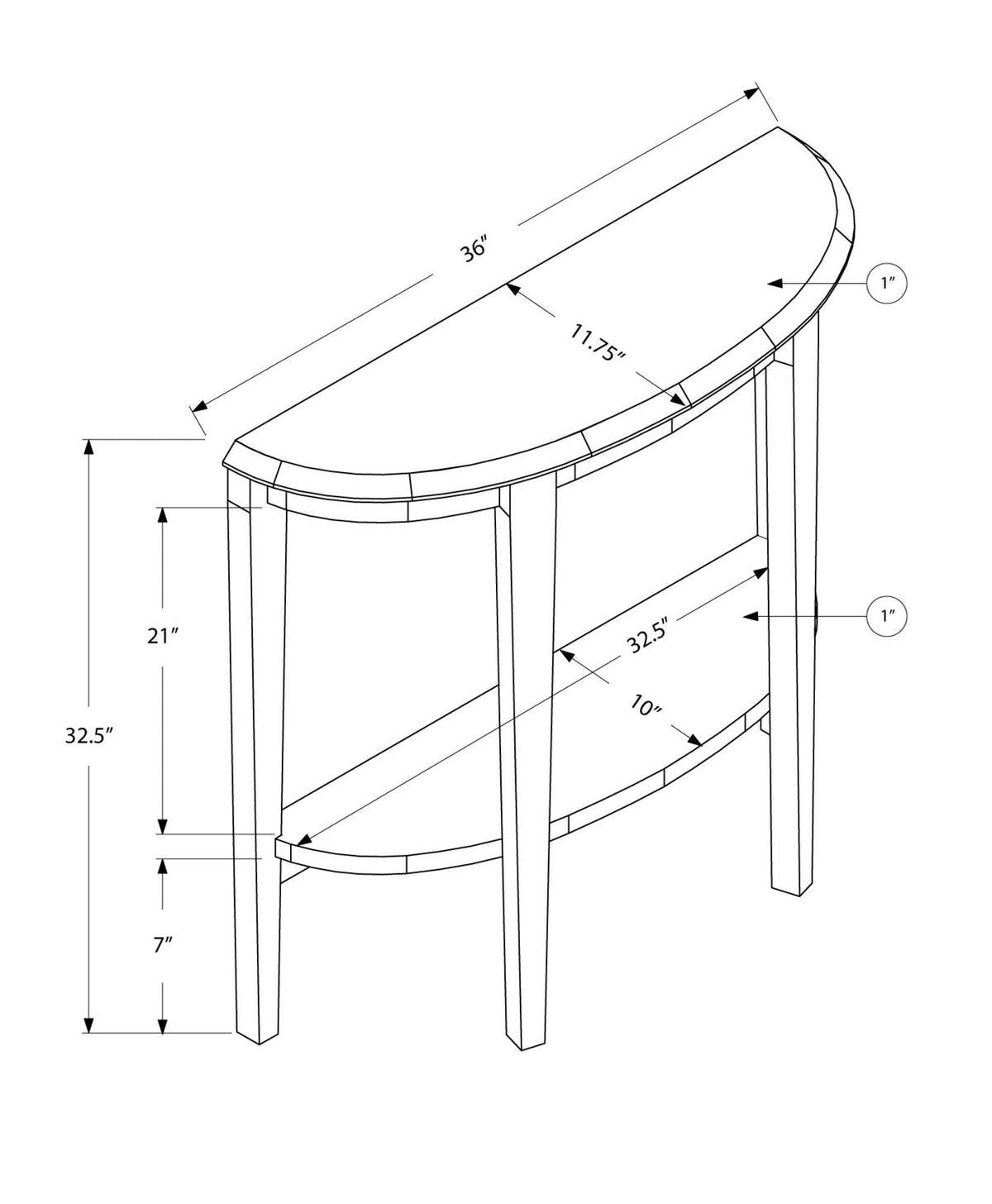Cappuccino Particle Board Accent Table T109