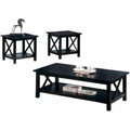 3 Piece Casual Occasional Table Set in Cappuccino E887