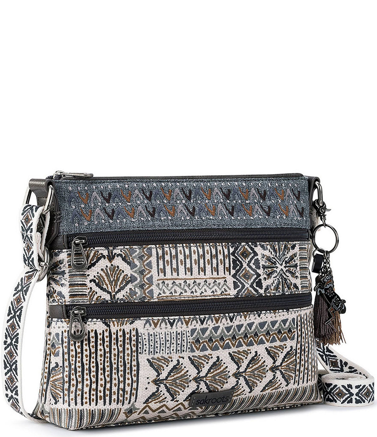 Double Zip Crossbody Bag T130