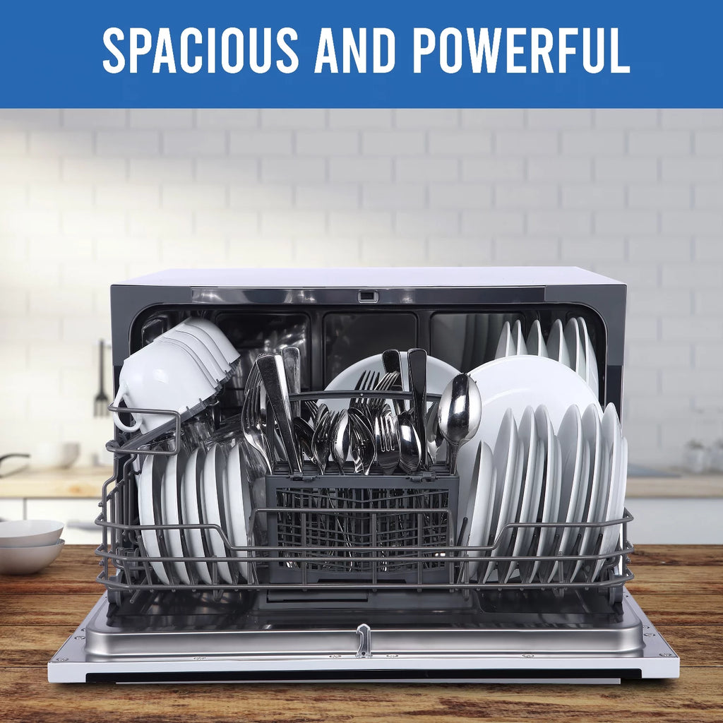 6-Pieces Countertop Dishwasher, White B410846