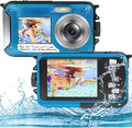 Underwater Camera Full HD 2.7K 48MP Waterproof Dual Screen Digital with Self-Timer and 16X Digital Zoom Pack of 2 L3700