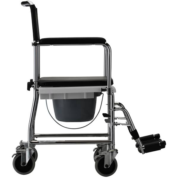 Black Drop Arm Transport Chair Commode X29584
