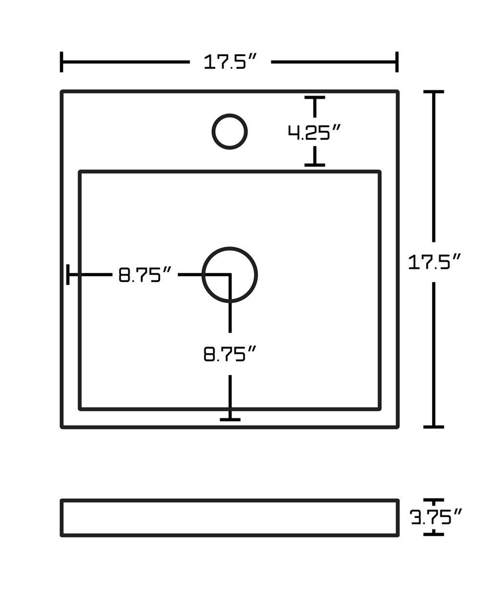 Square Vessel Sink G195
