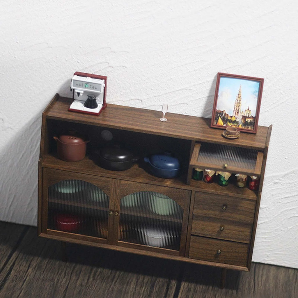 Walnut Dollhouse Miniature Sideboard Cabinet B10436