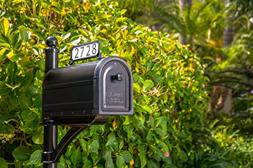 Black Galvanized Steel Post Mount Mailbox O927610