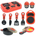 Pretend Play Kitchen Set with Cooktop, Pans, Play Food, Cooking Utensils F33389