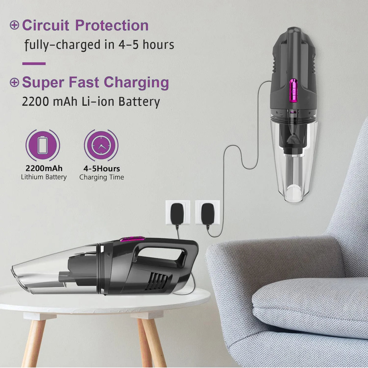 Cordless Handheld Vacuum Wet/Dry Cleaner 8500PA T948020