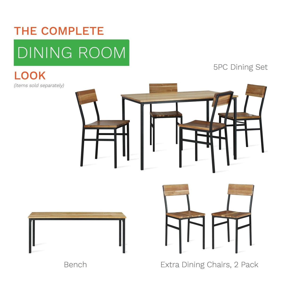 Natural Gray Wood and Metal Dining Chair (2-Pack) Z8919