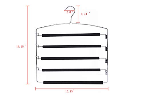 3 Multi-Bar Metal Pants Hangers with Non-Slip Foam Padding Q2274