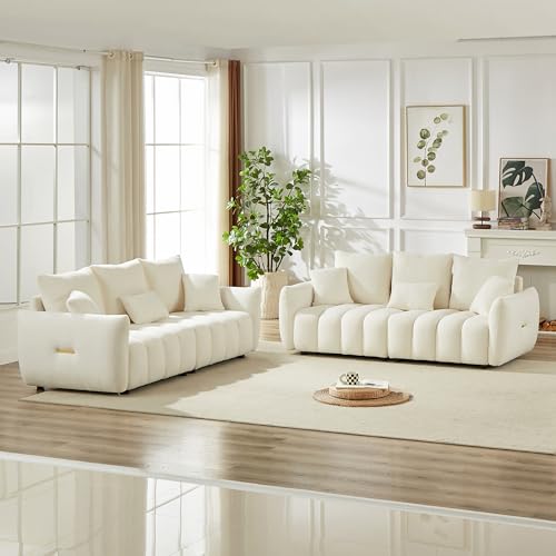 Black Oversized 3 Seater Boucle Sofa with 3 Pillows W5828