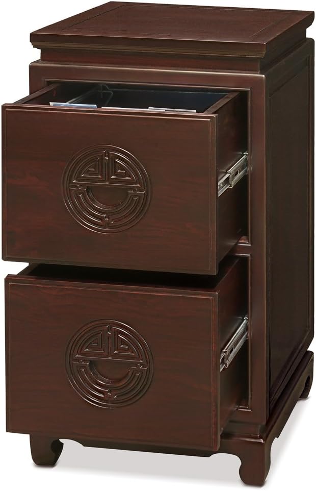 2 Drawers Dark Cherry File Cabinet H530035