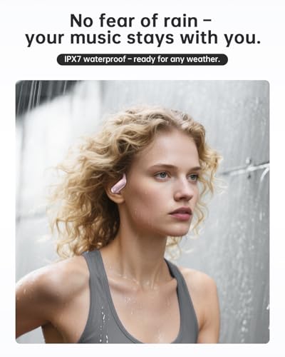 Wireless Bluetooth 5.3 IPX7 Waterproof Sports Earphones with Earhooks, 48H Playtime, Noise Cancelling Mic - Black A55182