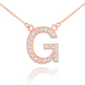 14K Rose Gold Diamond Initial Necklace 18" J3520