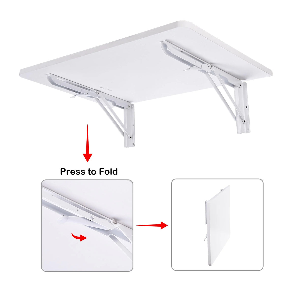Wall Mounted Floating Folding Desk White T68105