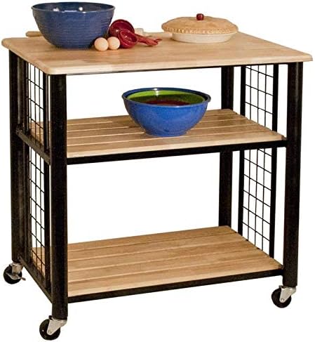 Contemporary Kitchen Cart in Black R293