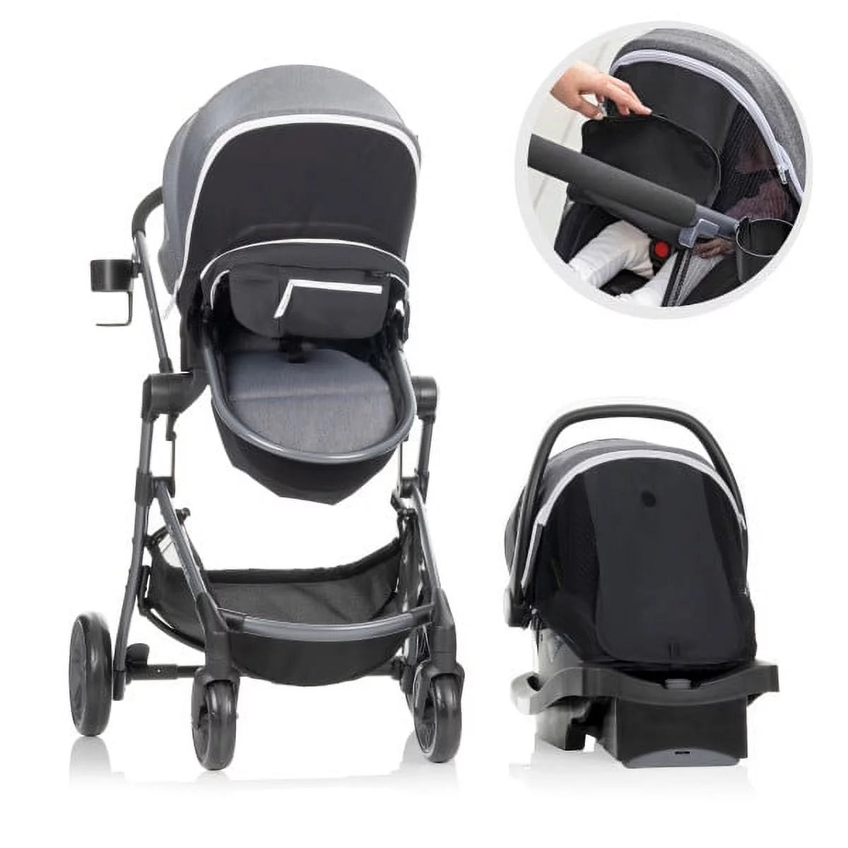 Black Unisex Travel System with Infant Car Seat O75746
