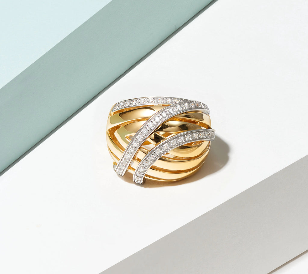18K Gold Plated Sterling Silver Lab Grown Diamond Ring Z2943